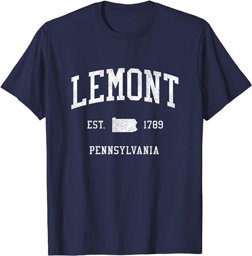 Lemont Pennsylvania PA T-Shirt Vintage Athletic Sports Design Tee