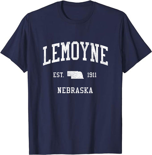 Lemoyne Nebraska NE T-Shirt Vintage Athletic Sports Design Tee