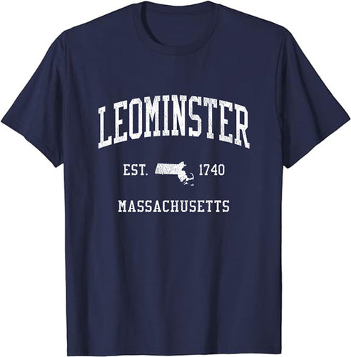 Leominster Massachusetts MA T-Shirt Vintage Athletic Sports Design Tee