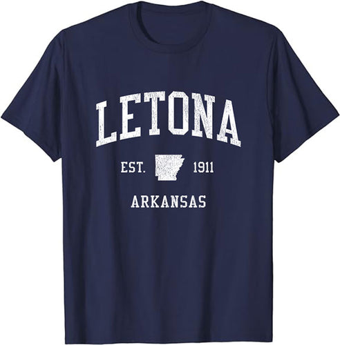 Letona Arkansas AR T-Shirt Vintage Athletic Sports Design Tee