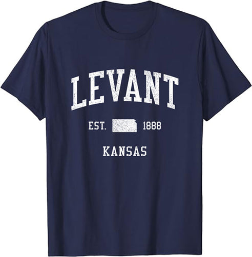 Levant Kansas KS T-Shirt Vintage Athletic Sports Design Tee