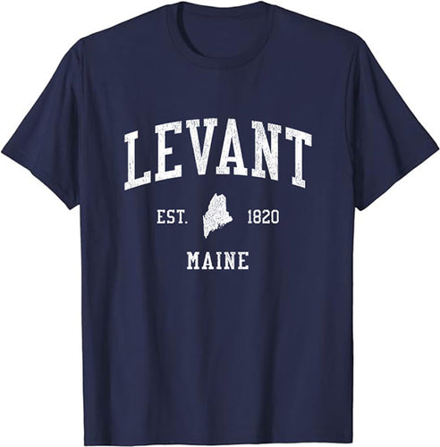 Levant Maine ME T-Shirt Vintage Athletic Sports Design Tee
