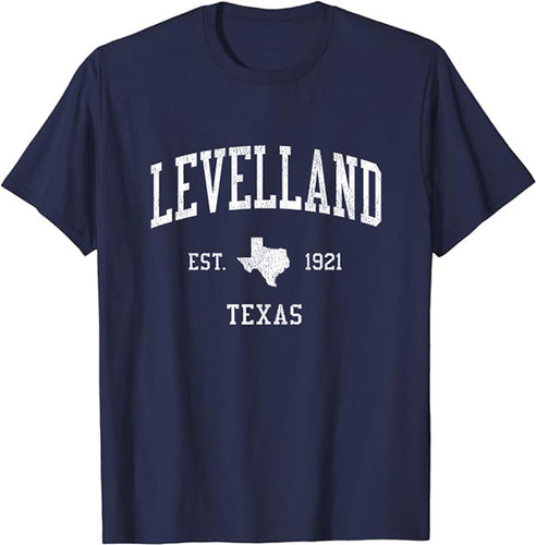 Levelland Texas TX T-Shirt Vintage Athletic Sports Design Tee