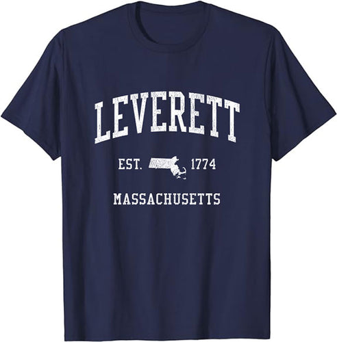 Leverett Massachusetts MA T-Shirt Vintage Athletic Sports Design Tee