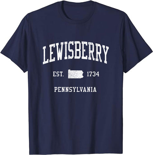 Lewisberry Pennsylvania PA T-Shirt Vintage Athletic Sports Design Tee