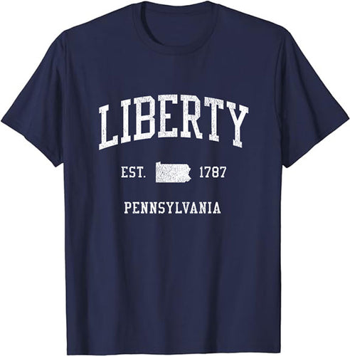 Liberty Pennsylvania PA T-Shirt Vintage Athletic Sports Design Tee