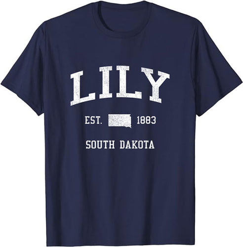 Lily South Dakota SD T-Shirt Vintage Athletic Sports Design Tee