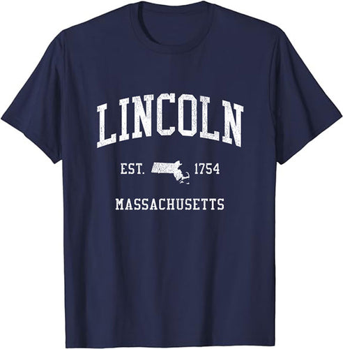 Lincoln Massachusetts MA T-Shirt Vintage Athletic Sports Design Tee