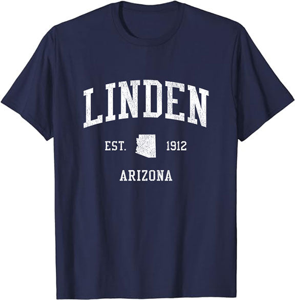 Linden Arizona AZ T-Shirt Vintage Athletic Sports Design Tee