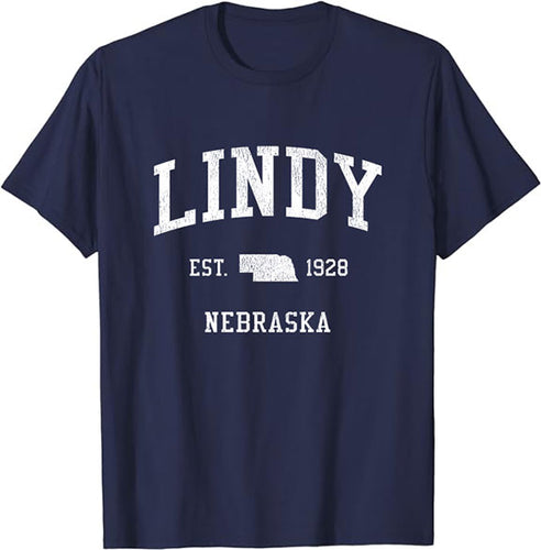 Lindy Nebraska NE T-Shirt Vintage Athletic Sports Design Tee