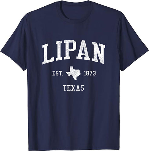 Lipan Texas TX T-Shirt Vintage Athletic Sports Design Tee