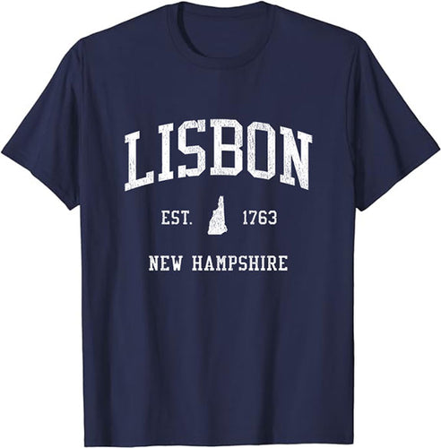 Lisbon New Hampshire NH T-Shirt Vintage Athletic Sports Design Tee
