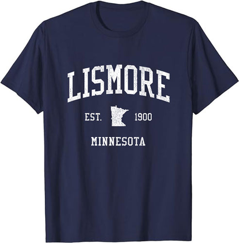 Lismore Minnesota MN T-Shirt Vintage Athletic Sports Design Tee