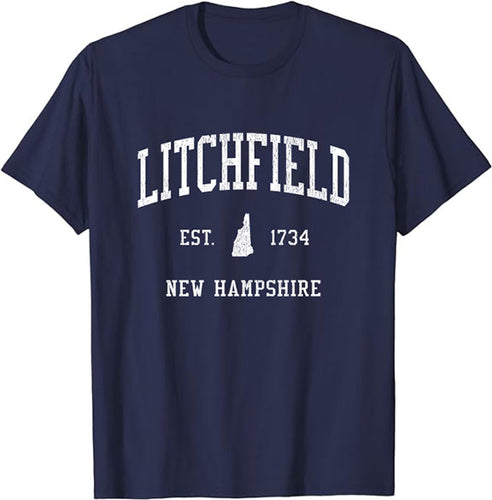 Litchfield New Hampshire NH T-Shirt Vintage Athletic Sports Design Tee
