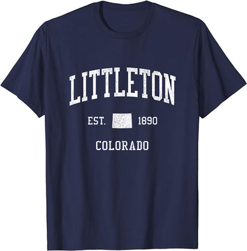 Littleton Colorado CO T-Shirt Vintage Athletic Sports Design Tee