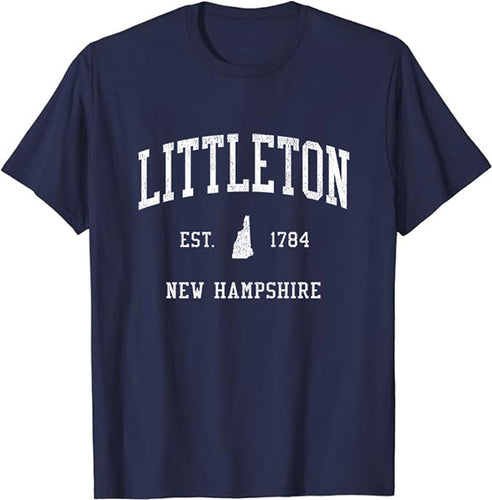 Littleton New Hampshire NH T-Shirt Vintage Athletic Sports Design Tee