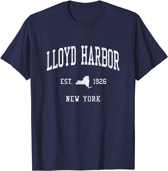 Lloyd Harbor New York NY T-Shirt Vintage Athletic Sports Design Tee