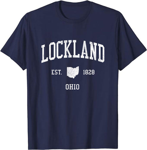 Lockland Ohio OH T-Shirt Vintage Athletic Sports Design Tee