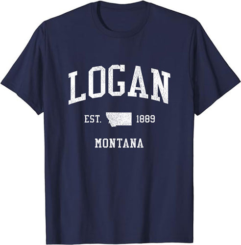 Logan Montana MT T-Shirt Vintage Athletic Sports Design Tee