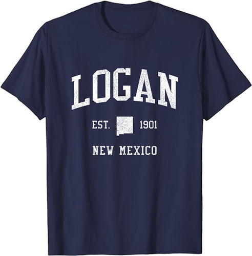 Logan New Mexico NM T-Shirt Vintage Athletic Sports Design Tee
