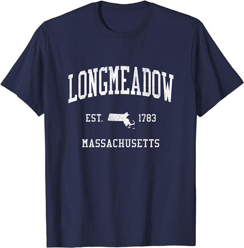 Longmeadow Massachusetts MA T-Shirt Vintage Athletic Sports Design Tee