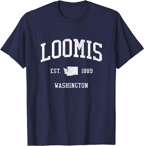 Loomis Washington WA T-Shirt Vintage Athletic Sports Design Tee