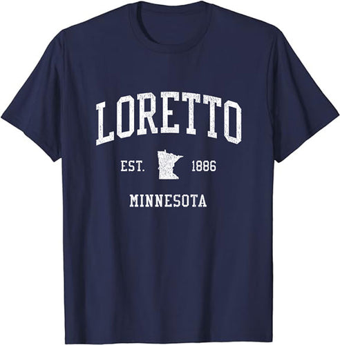 Loretto Minnesota MN T-Shirt Vintage Athletic Sports Design Tee