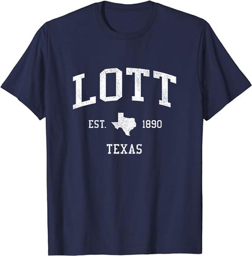 Lott Texas TX T-Shirt Vintage Athletic Sports Design Tee