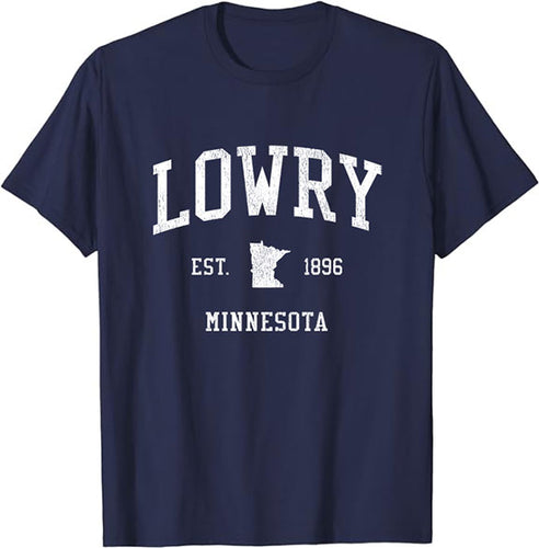 Lowry Minnesota MN T-Shirt Vintage Athletic Sports Design Tee