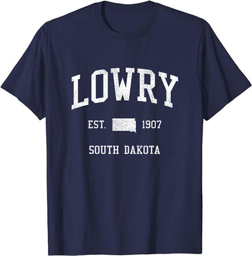 Lowry South Dakota SD T-Shirt Vintage Athletic Sports Design Tee