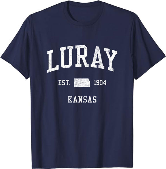 Luray Kansas KS T-Shirt Vintage Athletic Sports Design Tee