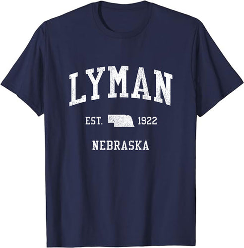 Lyman Nebraska NE T-Shirt Vintage Athletic Sports Design Tee