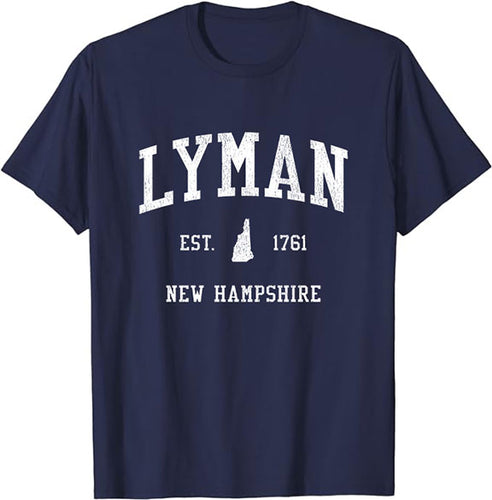 Lyman New Hampshire NH T-Shirt Vintage Athletic Sports Design Tee