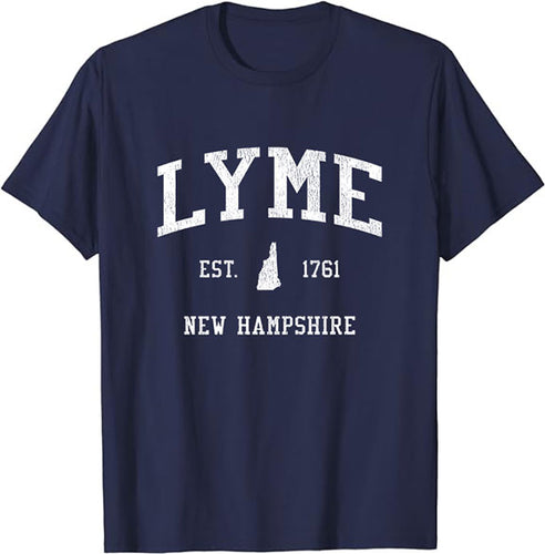 Lyme New Hampshire NH T-Shirt Vintage Athletic Sports Design Tee