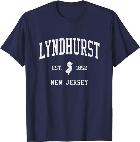 Lyndhurst New Jersey NJ T-Shirt Vintage Athletic Sports Design Tee