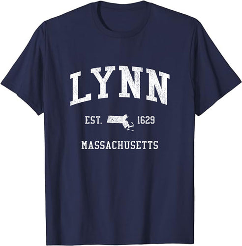 Lynn Massachusetts MA T-Shirt Vintage Athletic Sports Design Tee