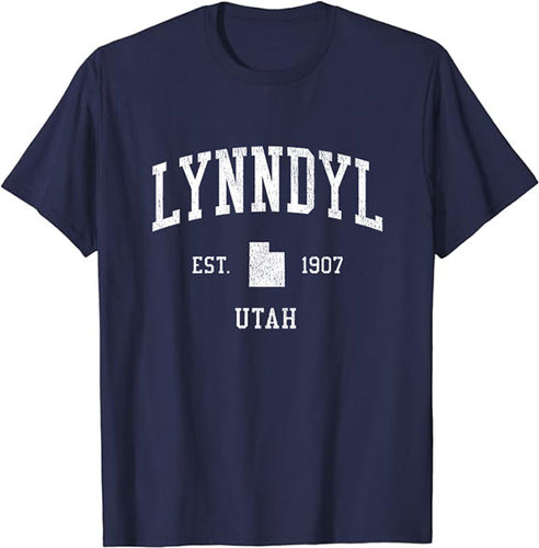 Lynndyl Utah UT T-Shirt Vintage Athletic Sports Design Tee