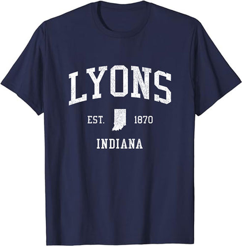 Lyons Indiana IN T-Shirt Vintage Athletic Sports Design Tee