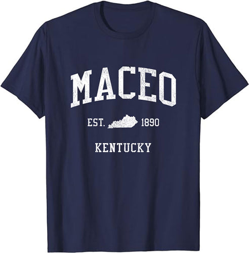 Maceo Kentucky KY T-Shirt Vintage Athletic Sports Design Tee