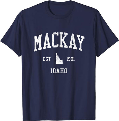 Mackay Idaho ID T-Shirt Vintage Athletic Sports Design Tee