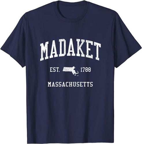 Madaket Massachusetts MA T-Shirt Vintage Athletic Sports Design Tee