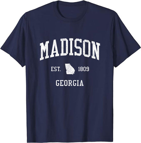 Madison Georgia GA T-Shirt Vintage Athletic Sports Design Tee