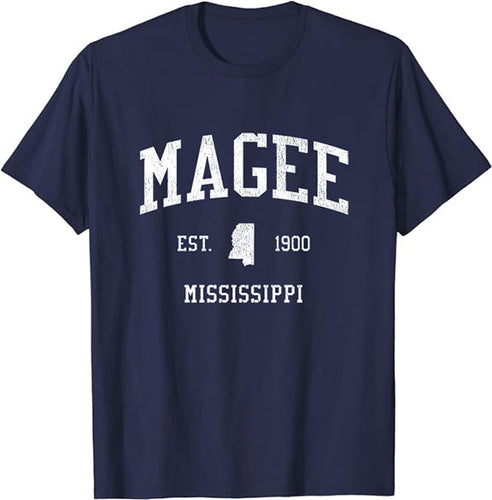 Magee Mississippi MS T-Shirt Vintage Athletic Sports Design Tee