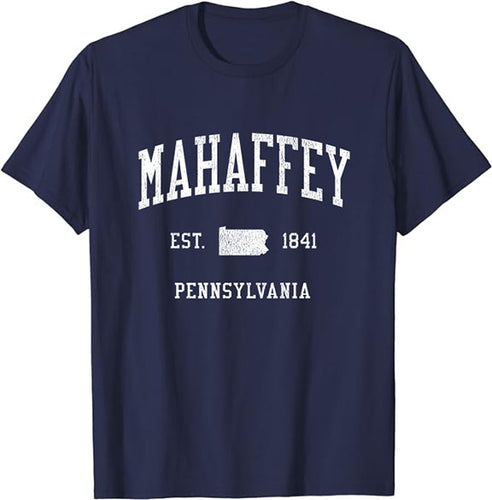 Mahaffey Pennsylvania PA T-Shirt Vintage Athletic Sports Design Tee