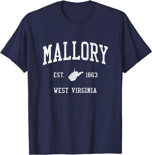 Mallory West Virginia WV Vintage Athletic Sports Design T-Shirt JS01