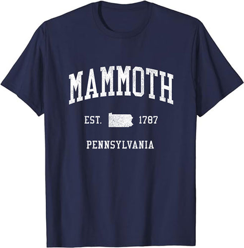 Mammoth Pennsylvania PA T-Shirt Vintage Athletic Sports Design Tee