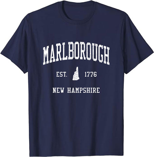 Marlborough New Hampshire NH T-Shirt Vintage Athletic Sports Design Tee
