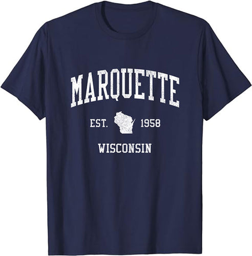 Marquette Wisconsin WI T-Shirt Vintage Athletic Sports Design Tee