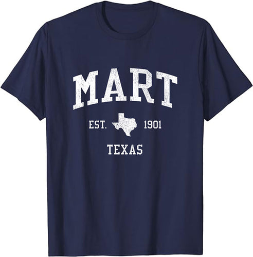 Mart Texas TX T-Shirt Vintage Athletic Sports Design Tee