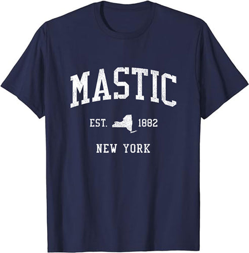 Mastic New York NY T-Shirt Vintage Athletic Sports Design Tee